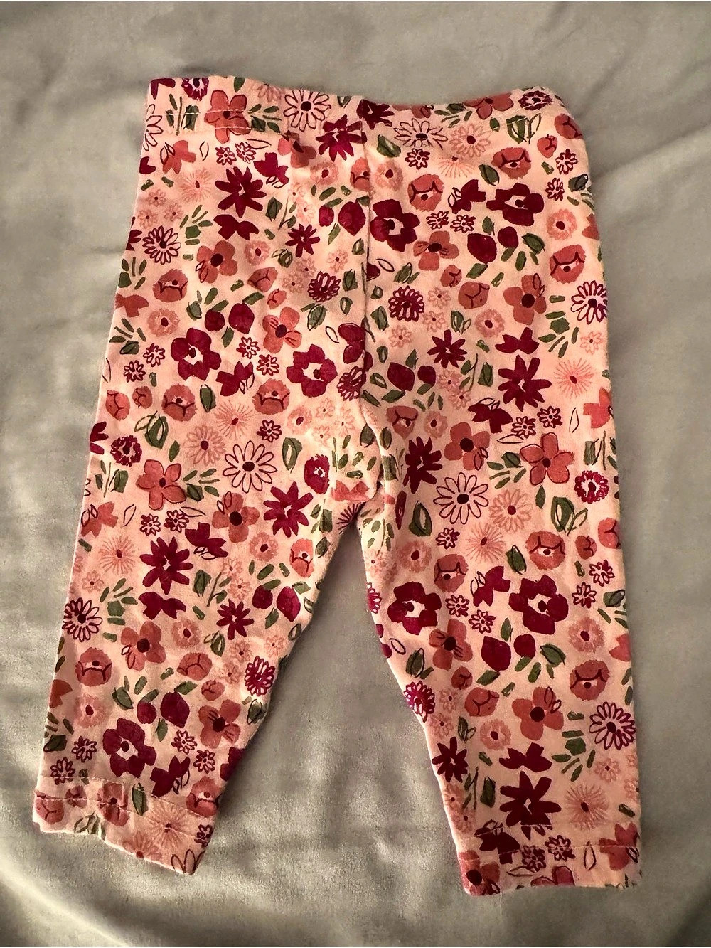 Carter's Floral Baby Leggings in Pink & Red Baby 3M Like New